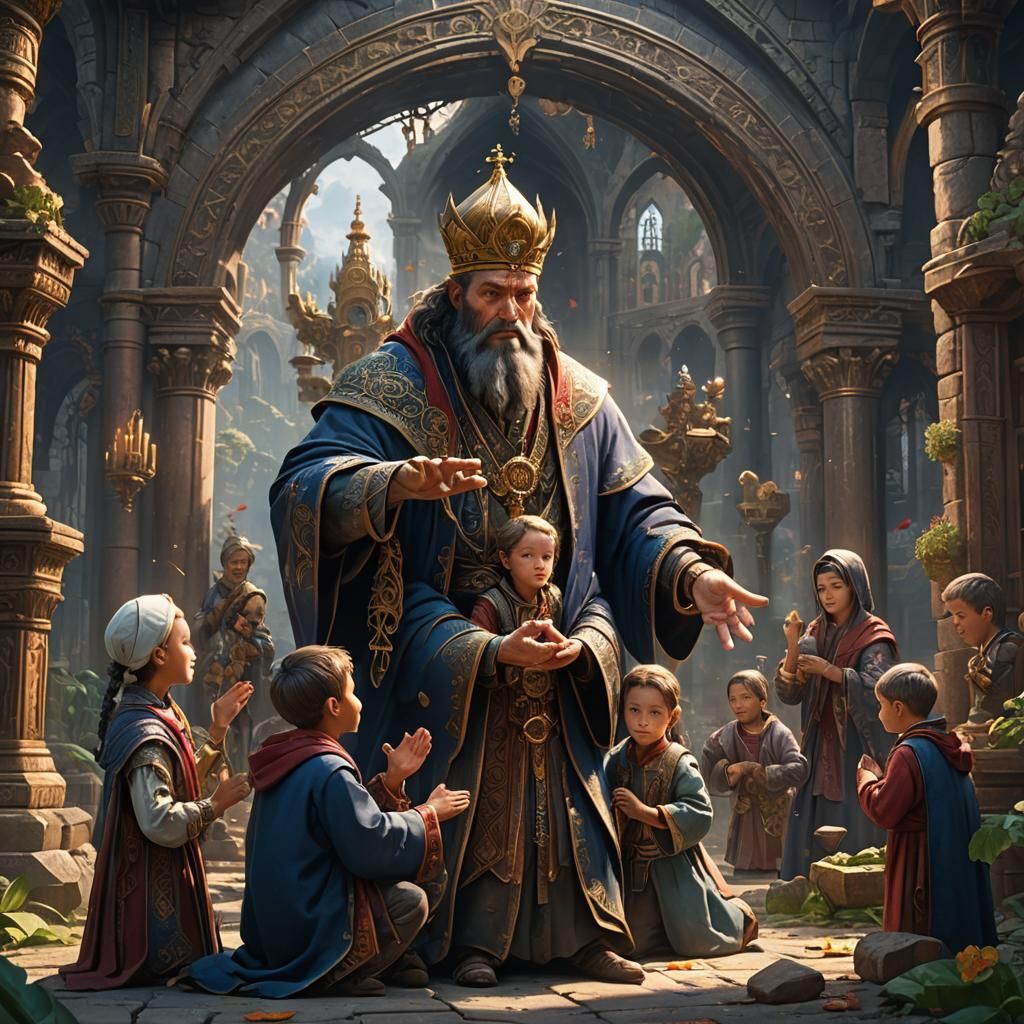 Family Prayer for Success: Detailed Matte Painting