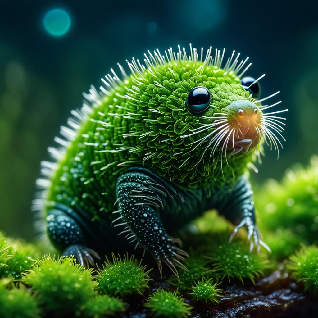 Fluffy Tardigrade in Biopunk Micro-Cosmos