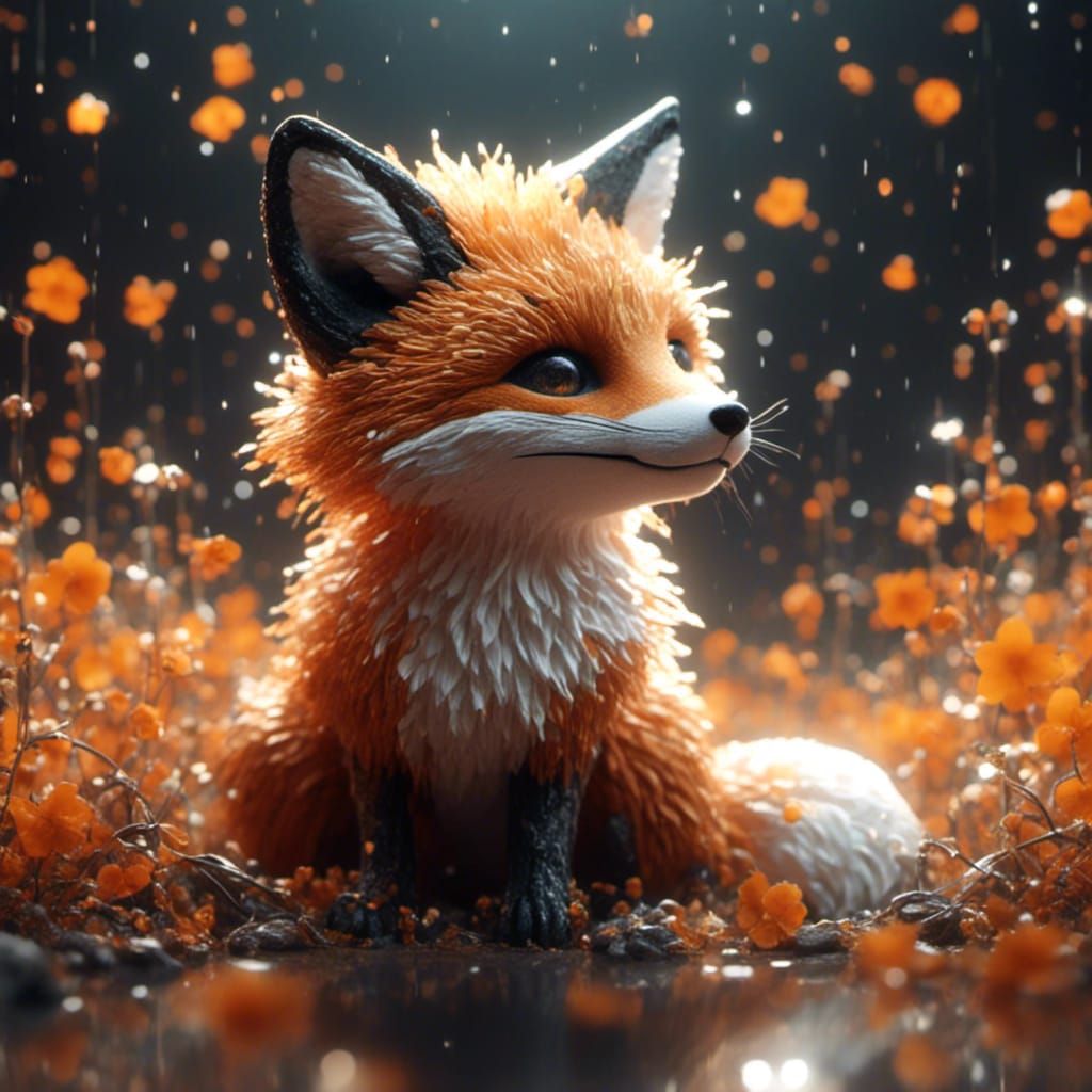 Hyperrealistic Cute Fox with Intricate Details