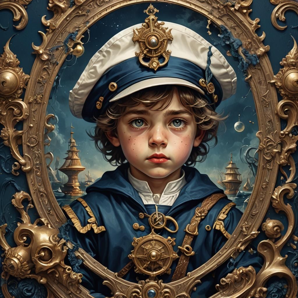 Child with Épée: Baroque-Inspired Fantasy Concept Art