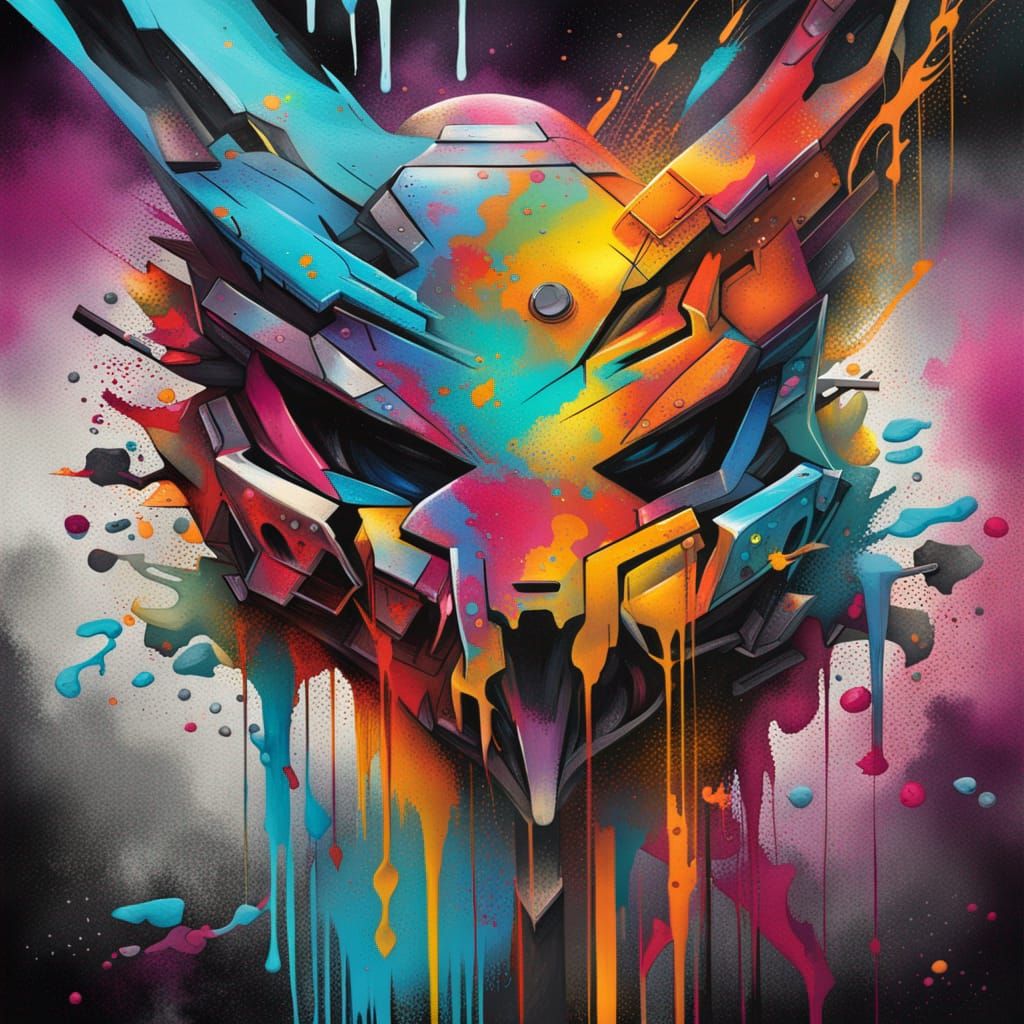 Colorful Graffiti Art with Splash and Street Elements