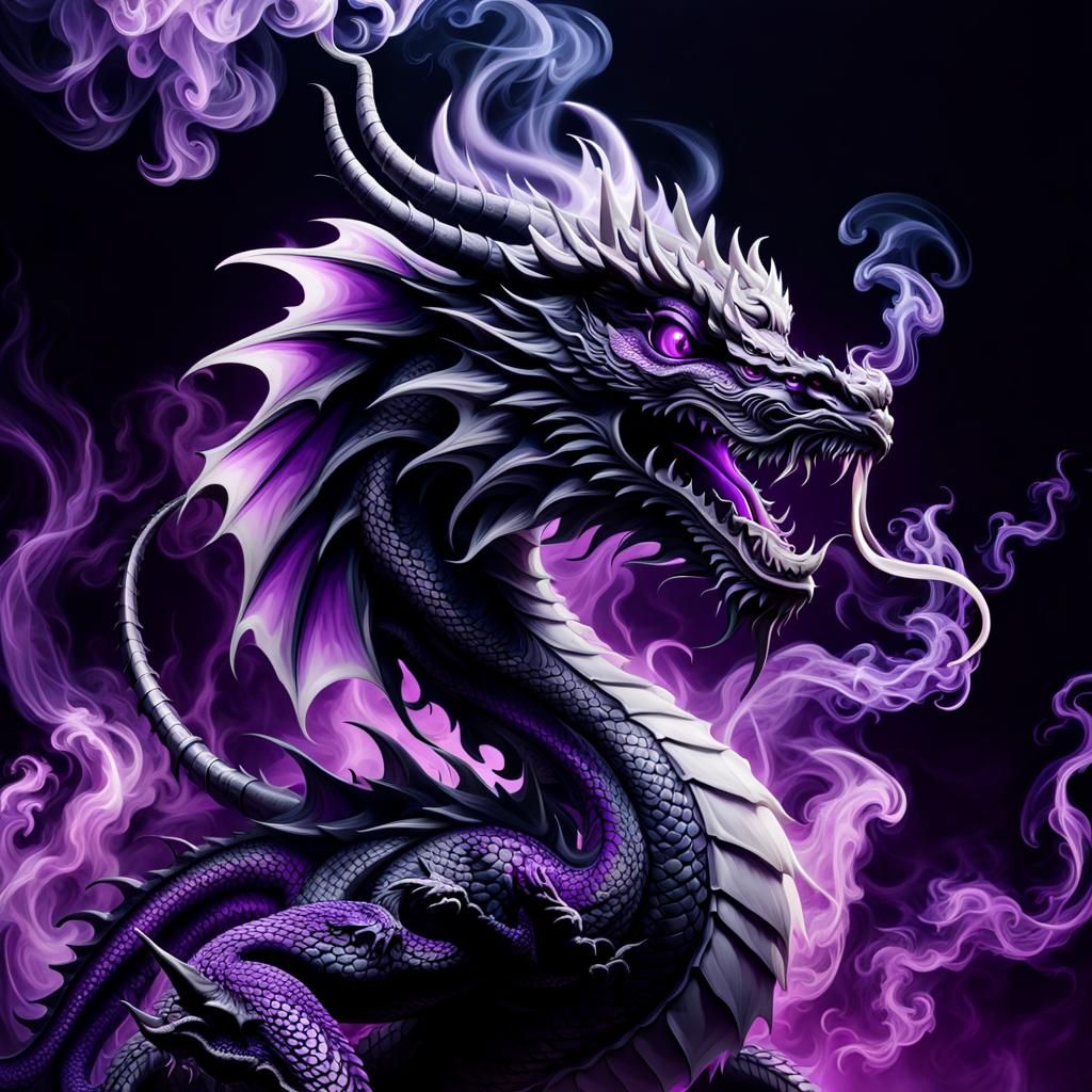 Majestic Dragon Formed from Smoke