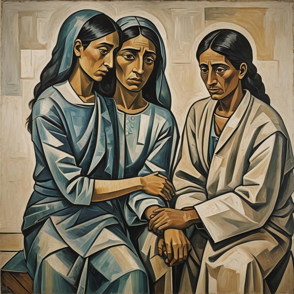 Laura Vicuna Sheltering Victims: Cubist Art