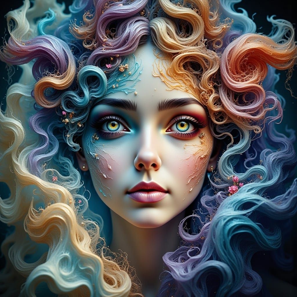 Abstract Dreamscape: Woman Between Worlds