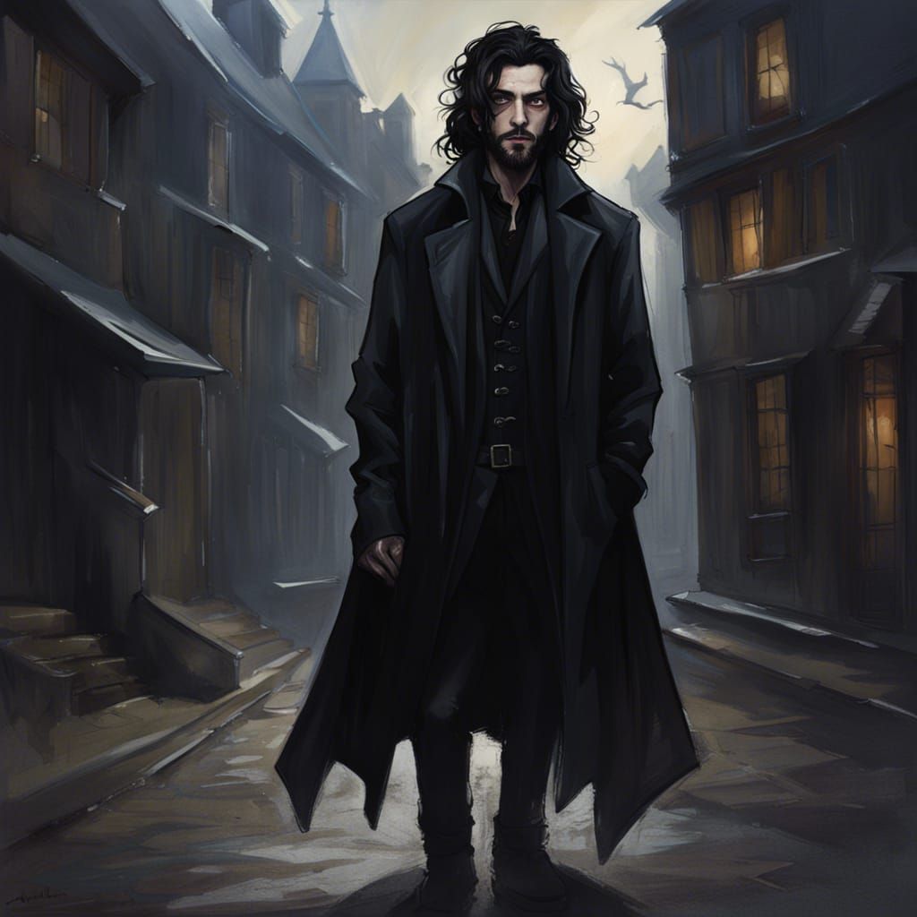 Gothic Dark Fantasy Portrait of Young Man
