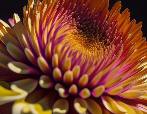 Hyperrealistic Chrysanthemum Portrait in Botanical Art Style