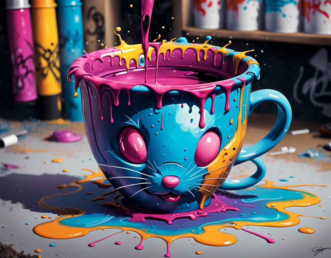 Magic Mouse Cup: Graffiti Art with Oil Gouache
