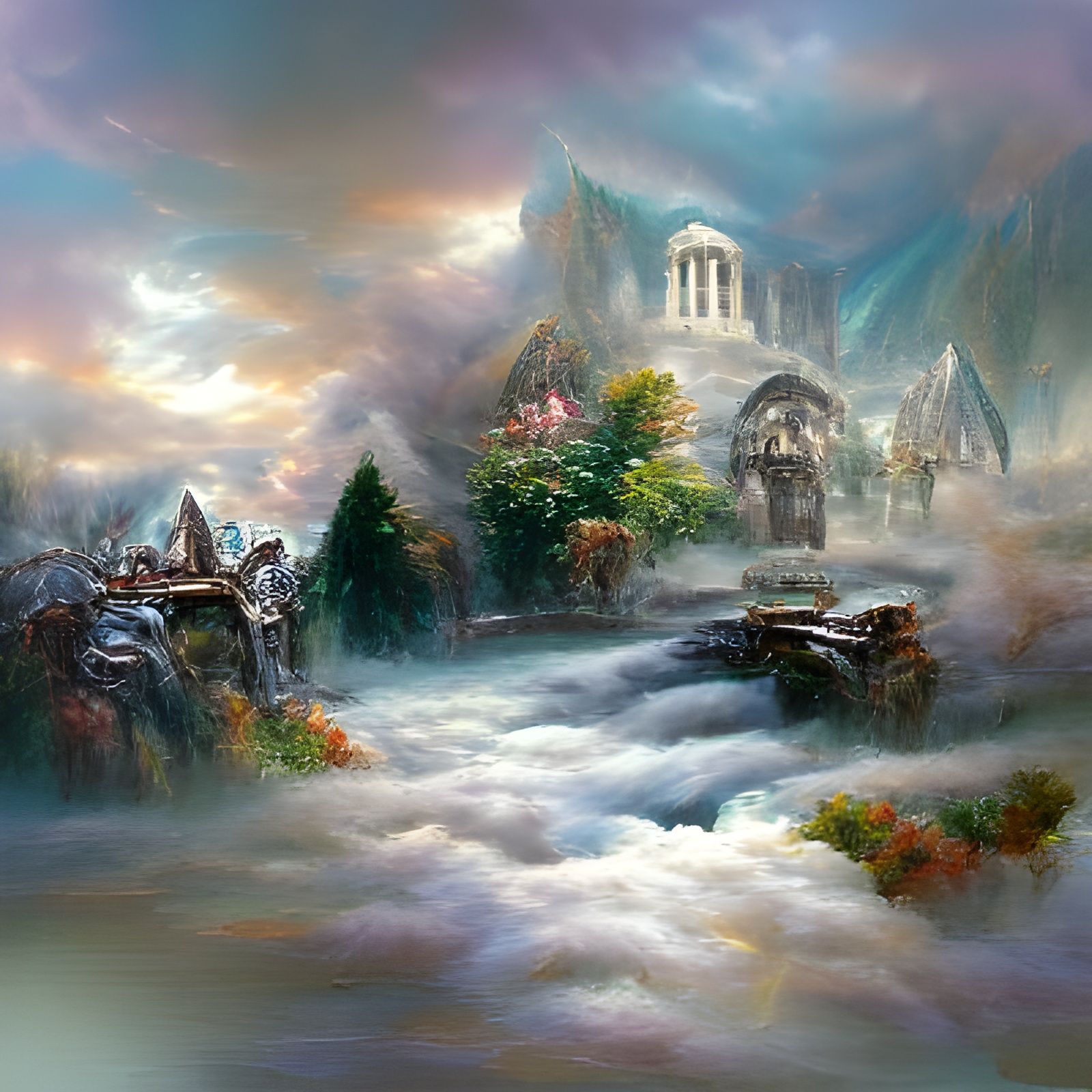 Ethereal Valhalla Fantasy Landscape