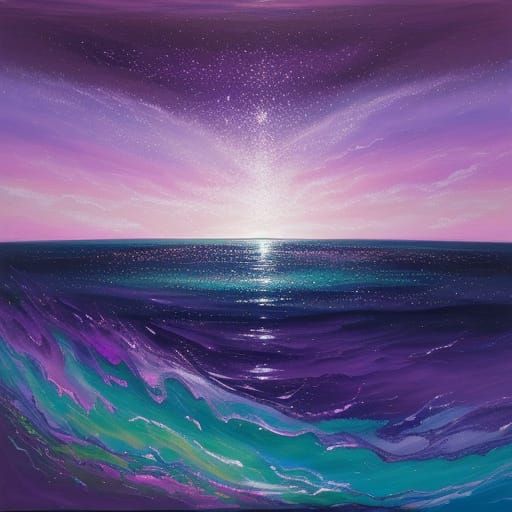 Abstract Beach Scene in Acrylic Pouring Style