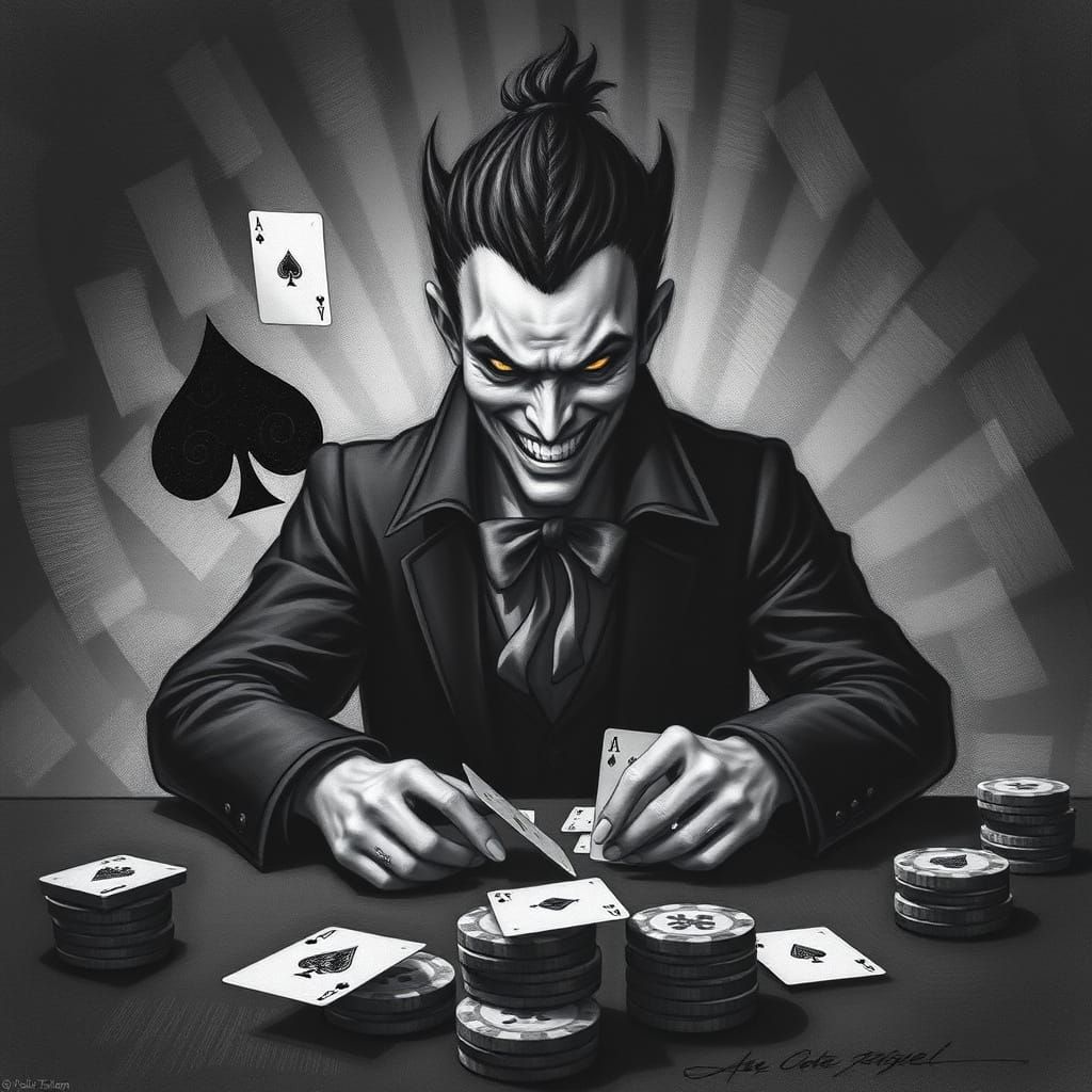 Mysterious Card Dealer in a Dark, Fateful Game