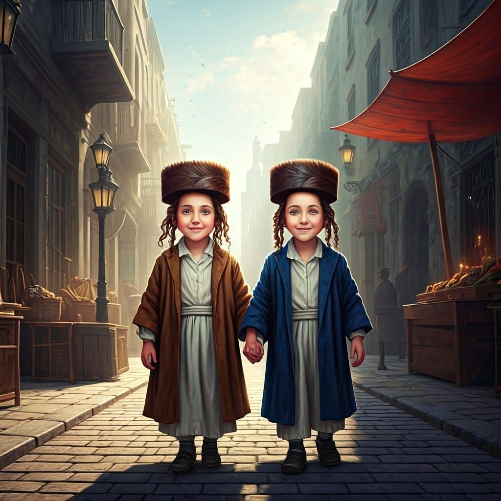 Children in Adorable Traditional Attire Stroll Down Vibrant....