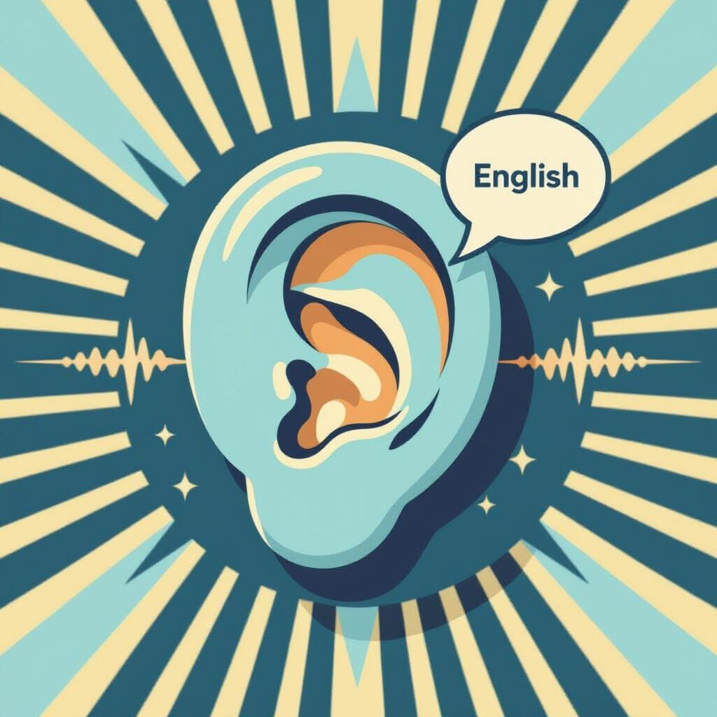 Minimalist Ear Icon for English Ear Journey Brand