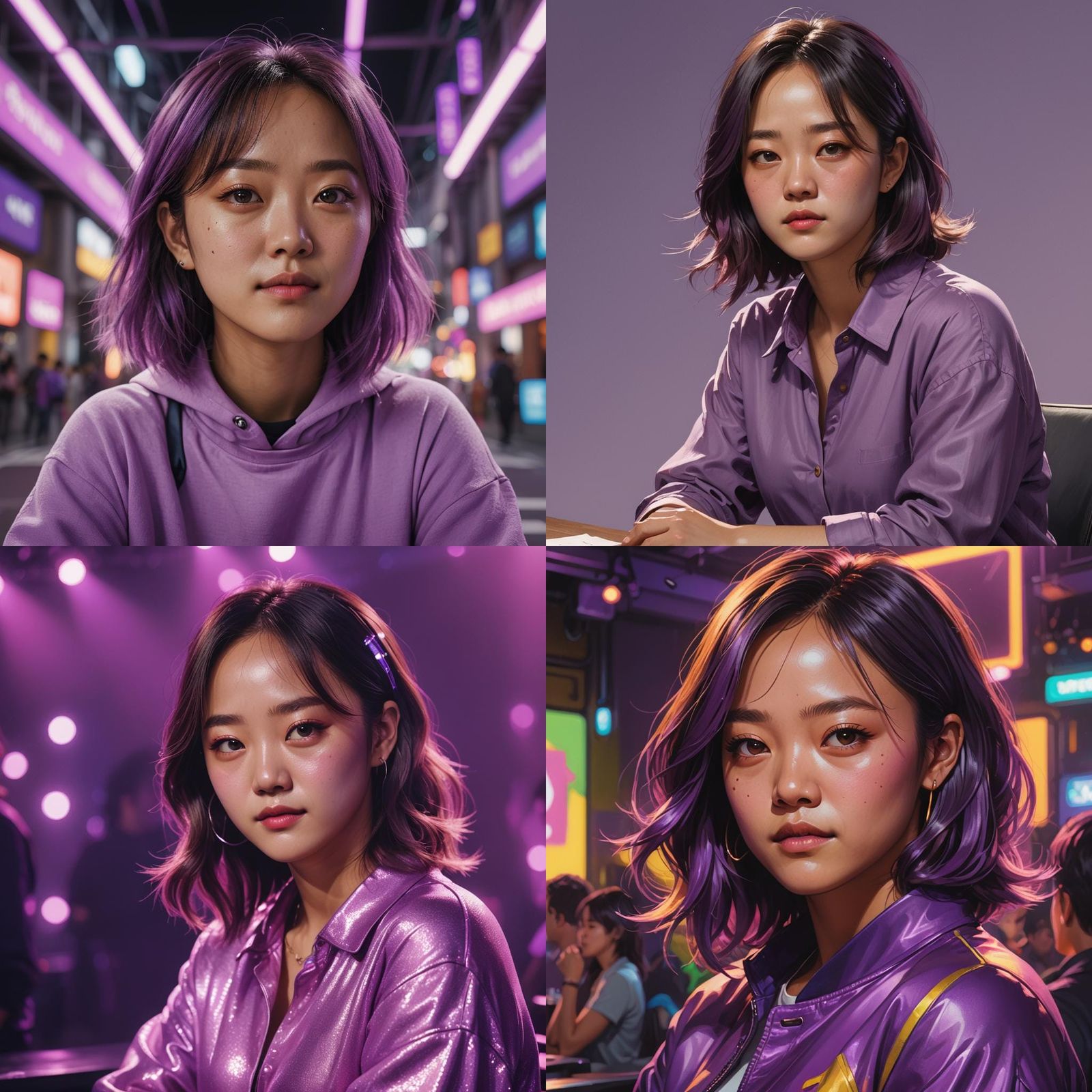 Korean Woman Ready to Perform, Hyperrealistic Portrait