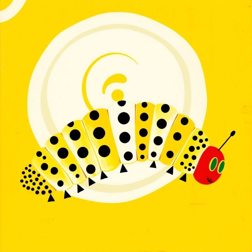Polka Dot Caterpillar in Whimsical Style