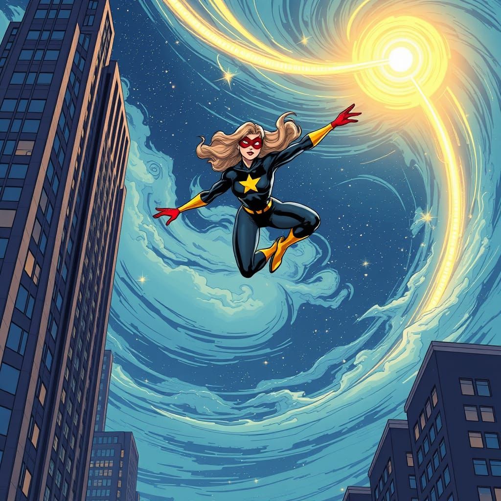 Stargirl Parkours Between Art Deco Skyscrapers