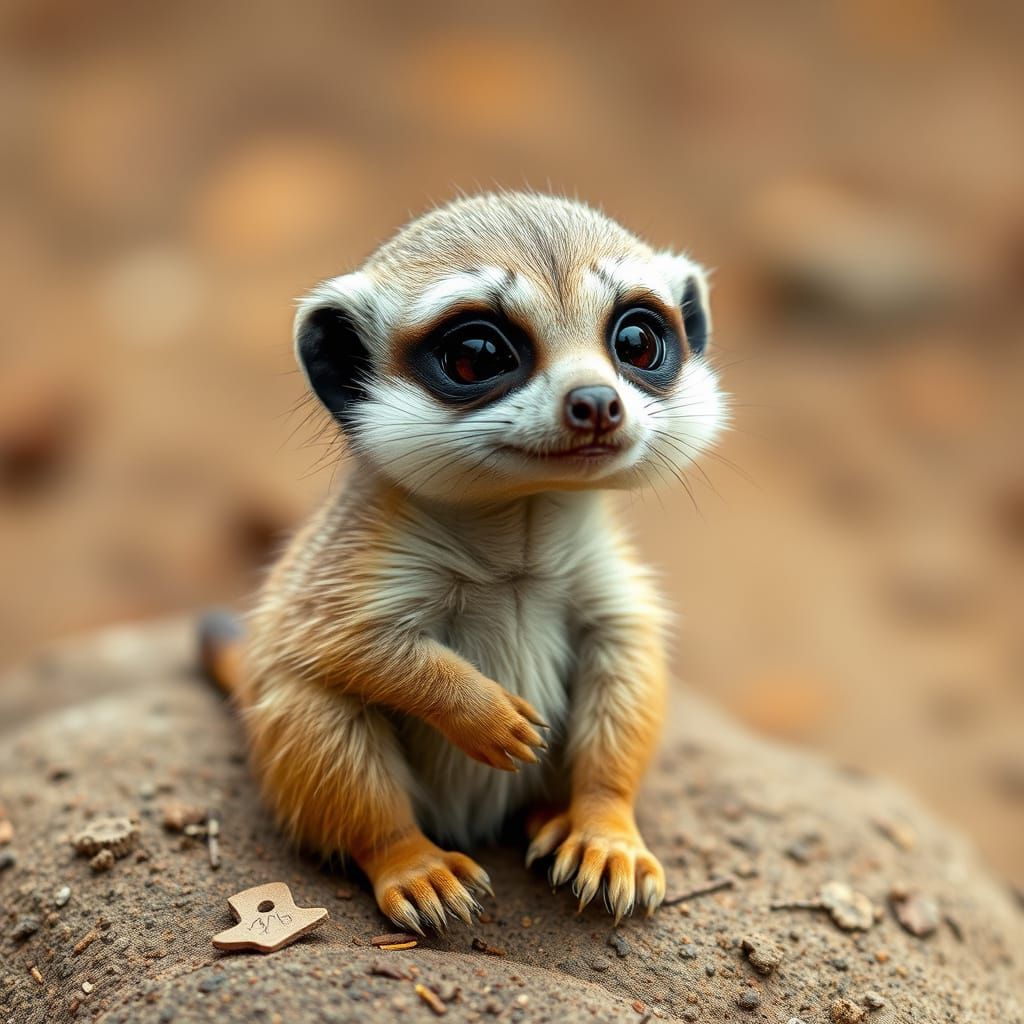 Surreal Tiny Monster Meerkat