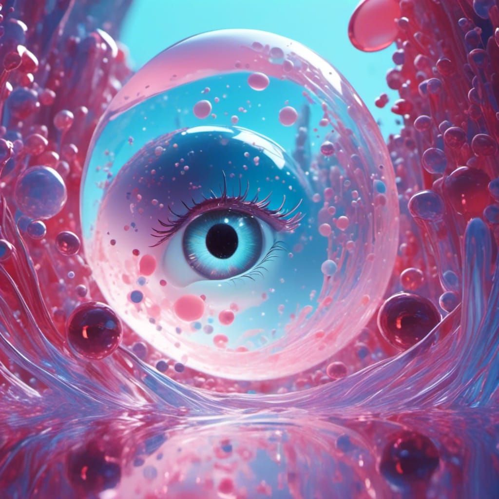 G-Force Inside Water Bubble: Pixar-Style 3D Art