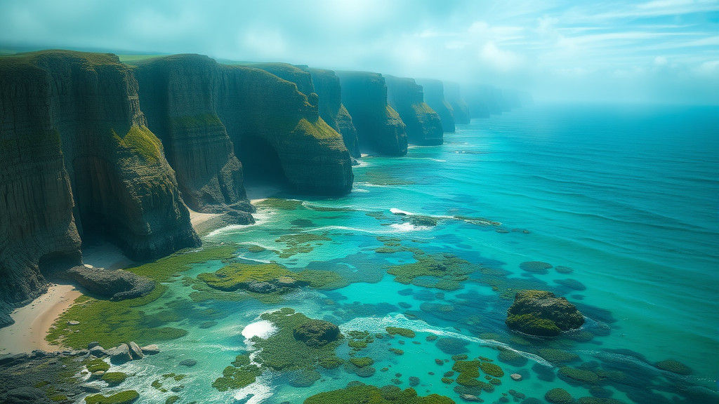 Dreamlike Coastal Scene in Impressionist Style