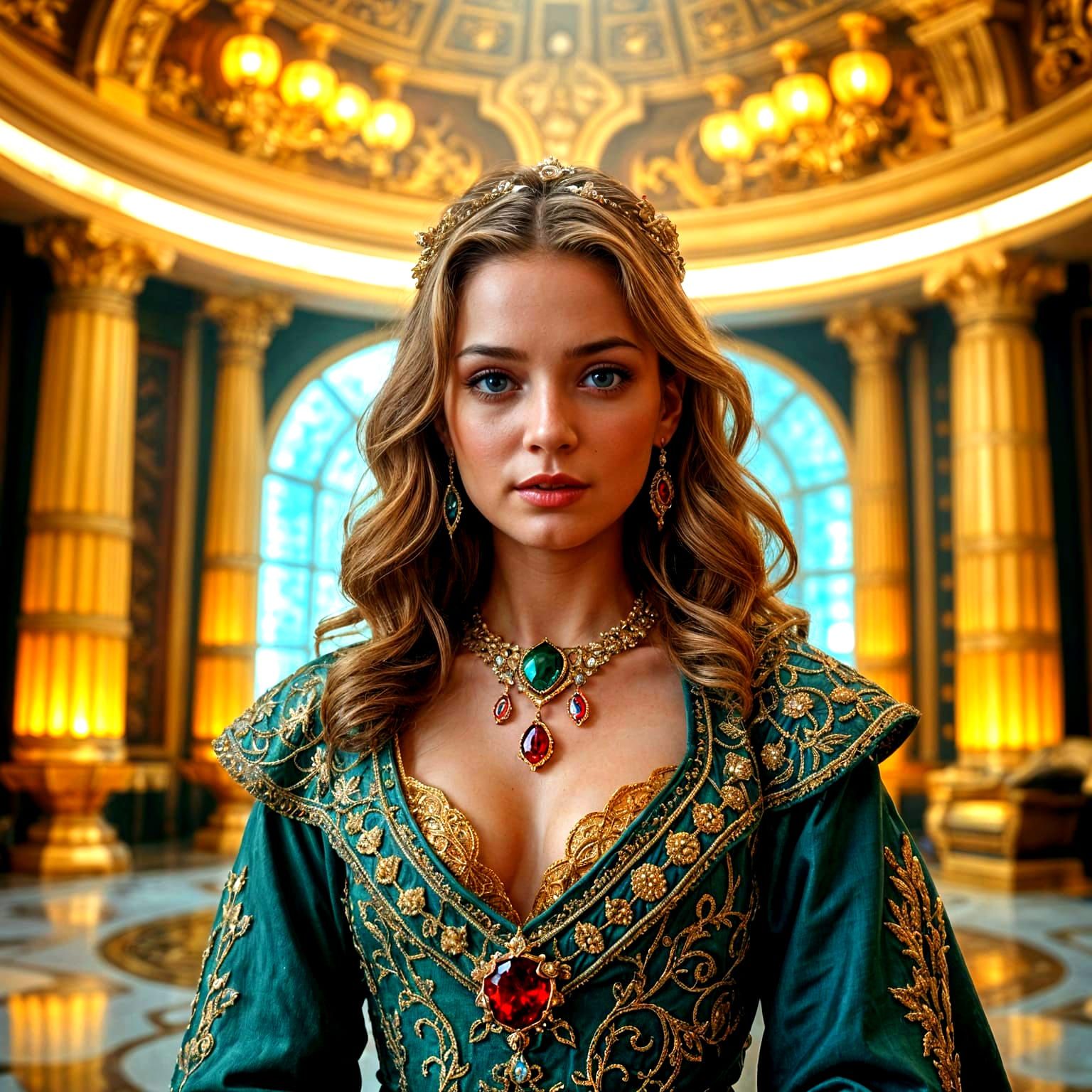 Princess in Cyberpunk Palace, Tolkien-Inspired Robes