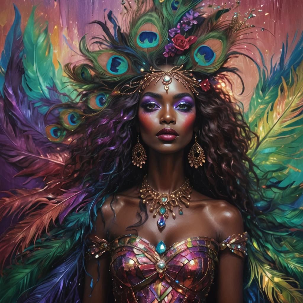 Dreamlike Surreal Portrait with Rainbow Skin Tones