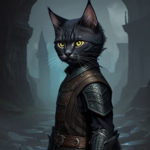 Majestic Skyrim Feline in Mythic Fantasy Style