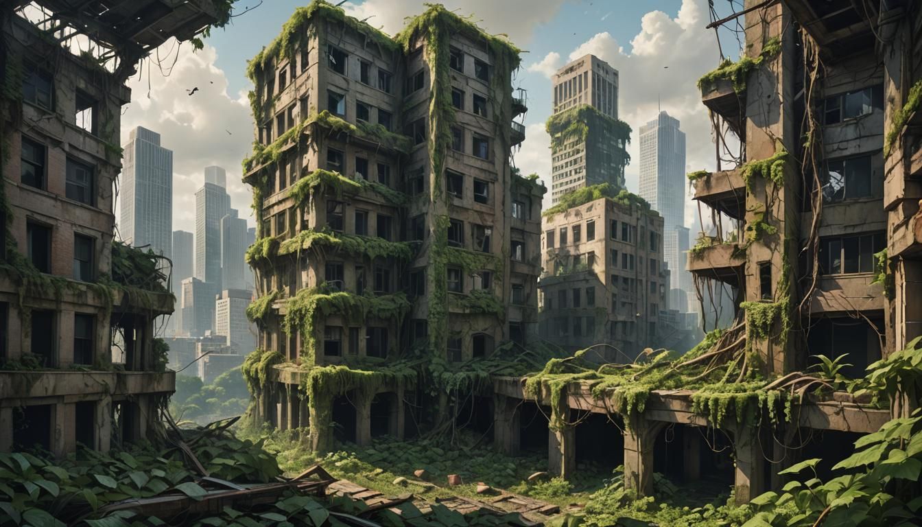 Dystopian City Ruins Reclaimed by Nature
