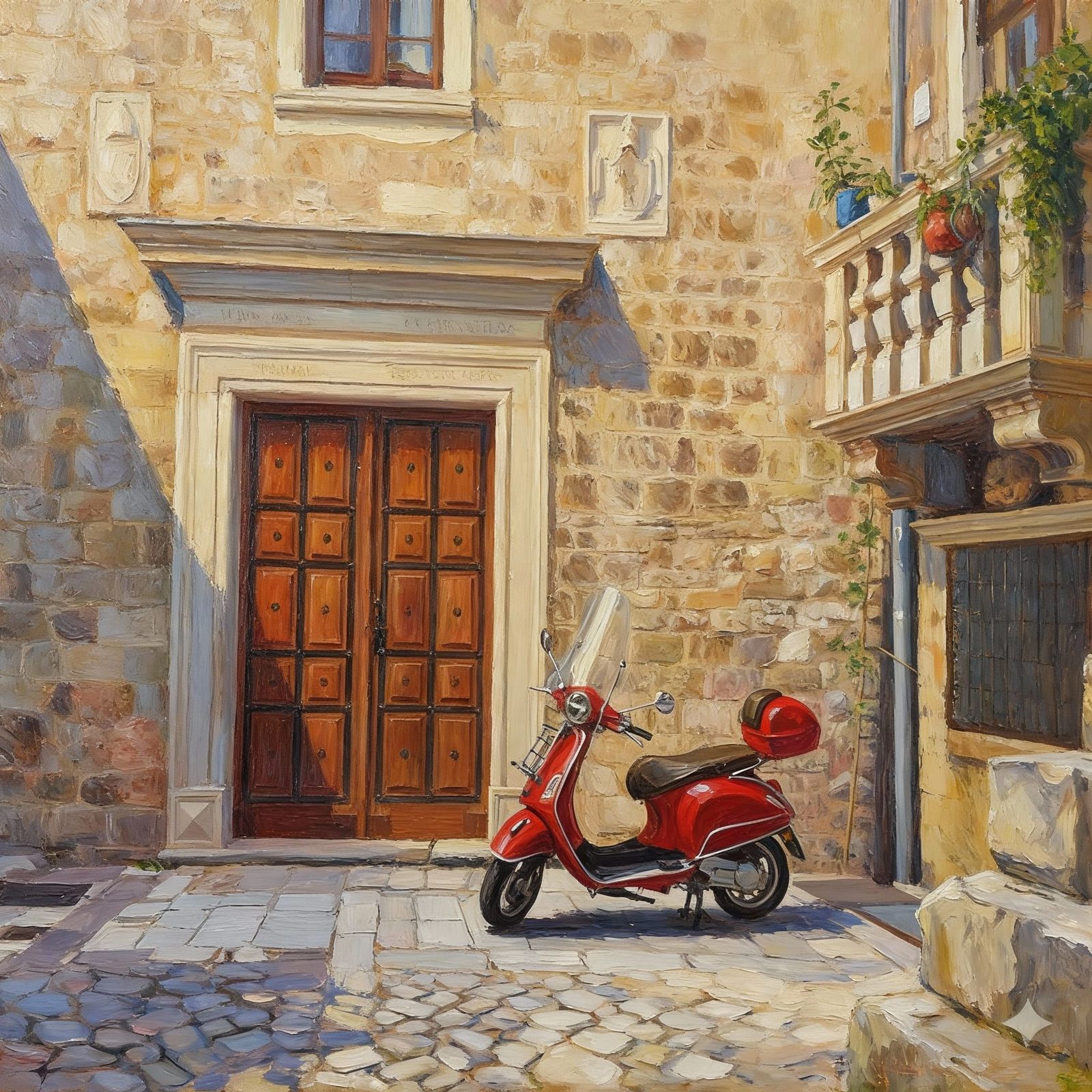 Vibrant Oil Painting Captures Whimsical Scene
