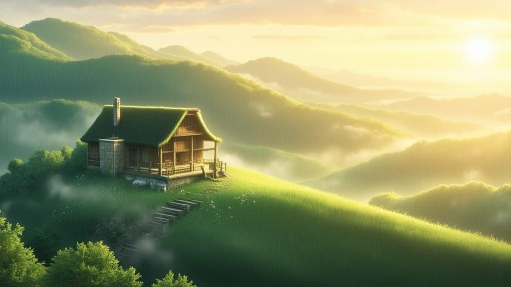 Misty Cottage Morning