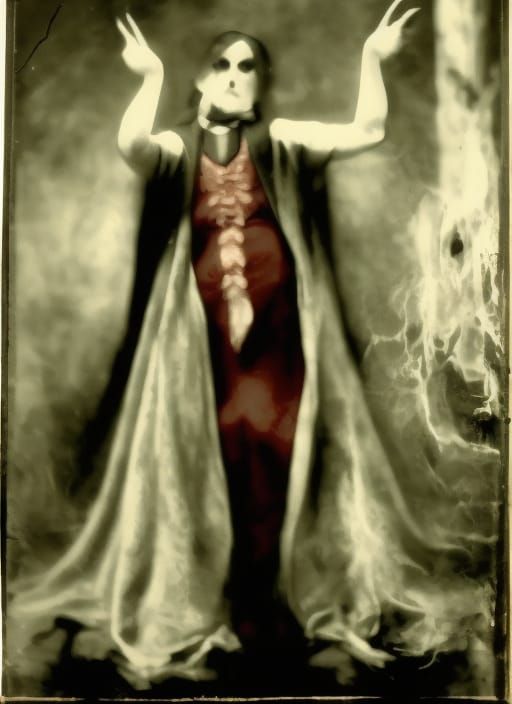 Vulgar Vamp Vivi wearing the traditional scarlet, black and white gossamer gowns of transcendence