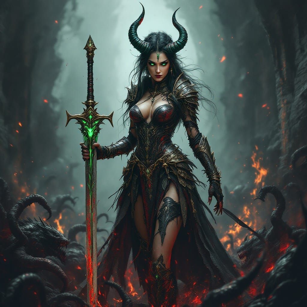 Ethereal Demon Slayer in Dark Fantasy Battleground