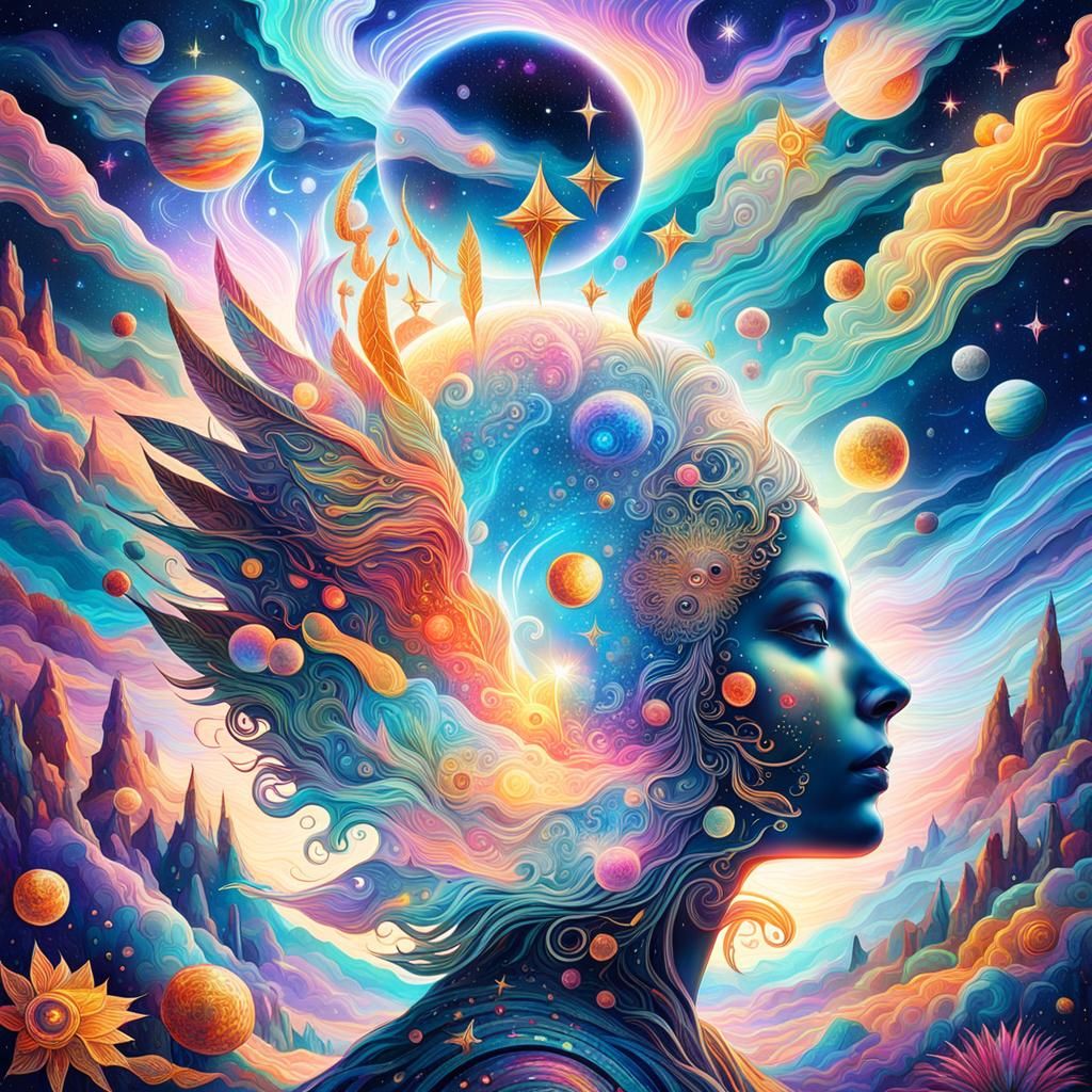 Ethereal Astral Cosmic Illustration by Pablo Amaringo