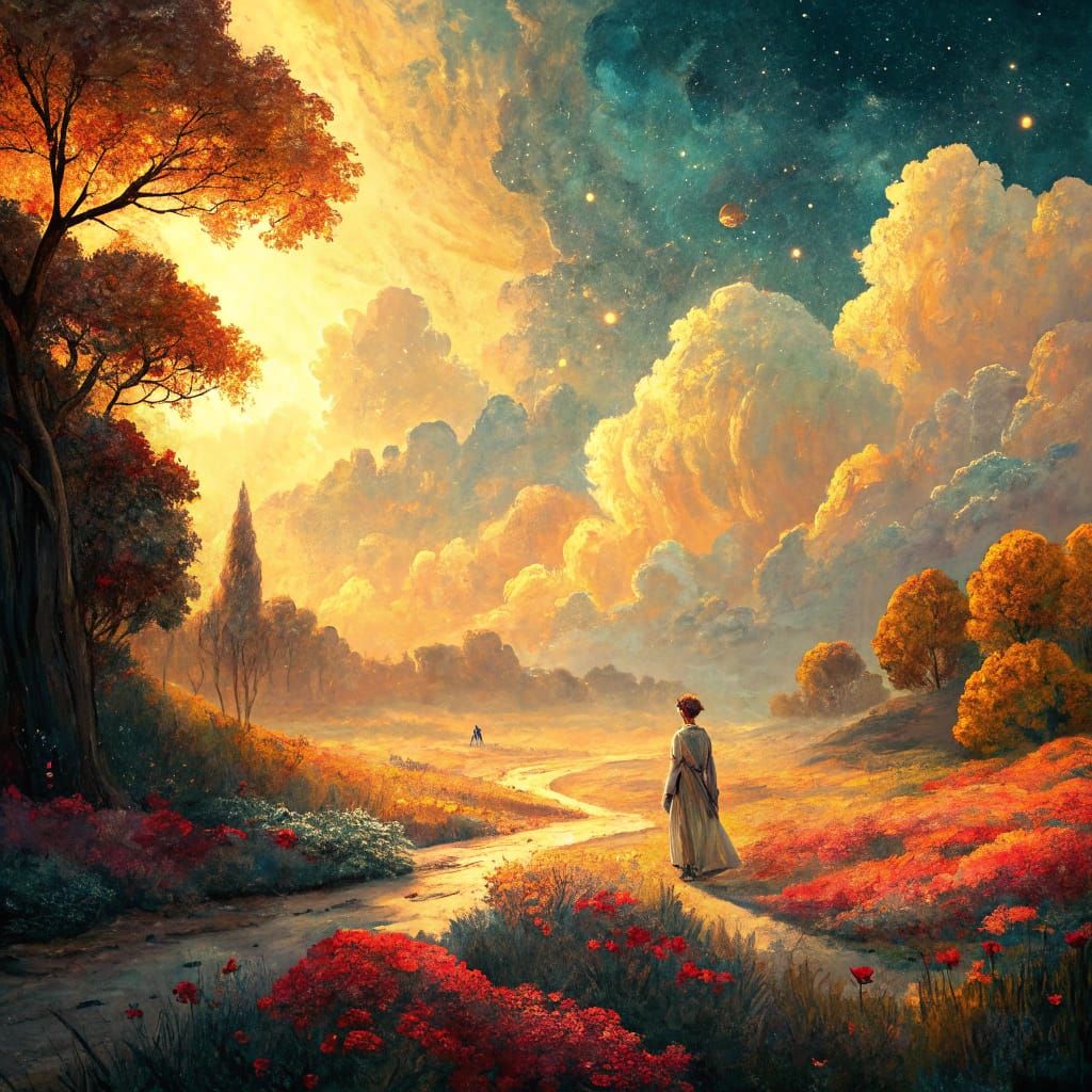 Surreal Dreamscape in Abstract Expressionist Style