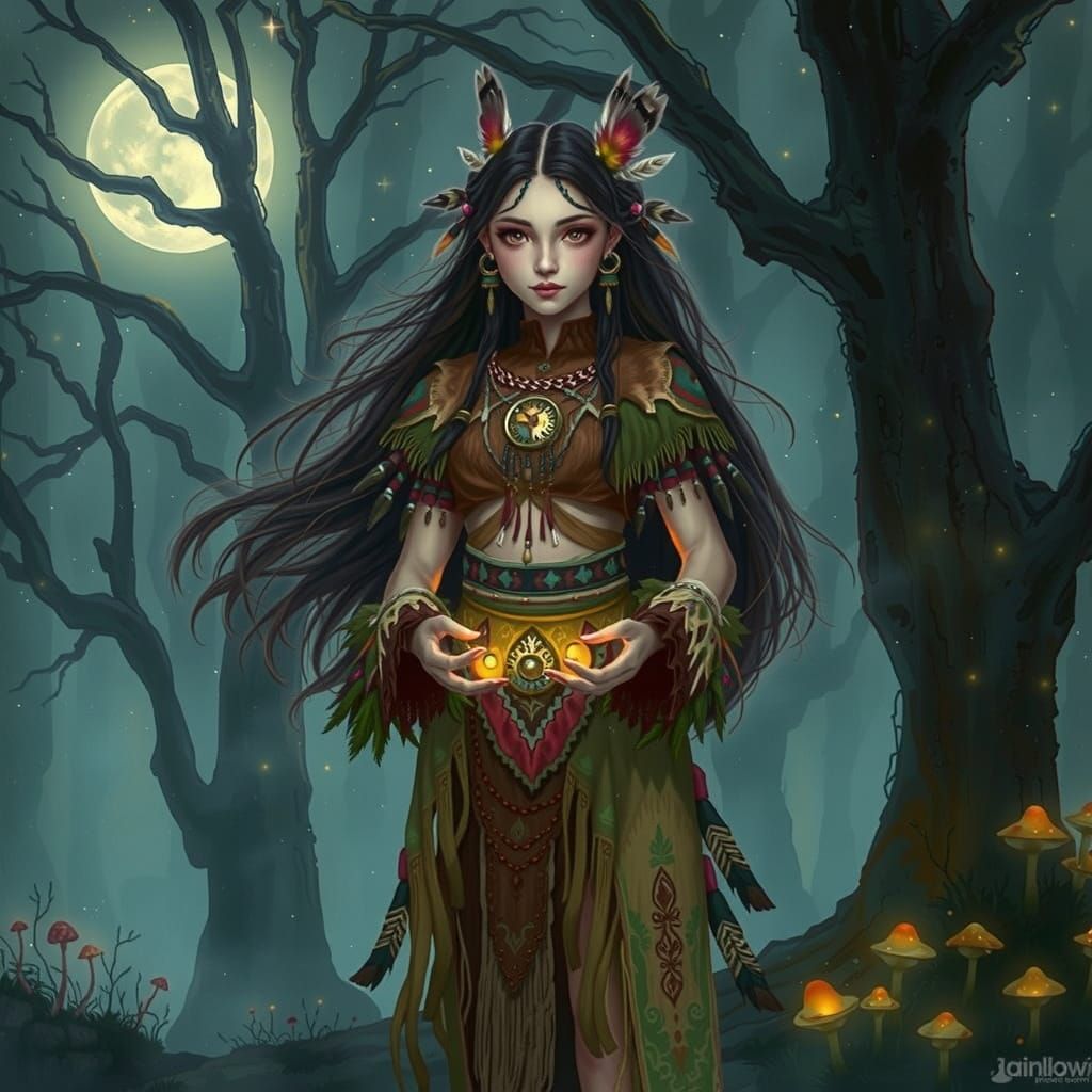 Enchanted Forest Shaman in Ethereal Dreamscapes