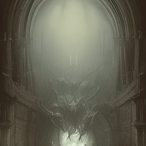 Horrific Centipede in the Style of Gustave Doré