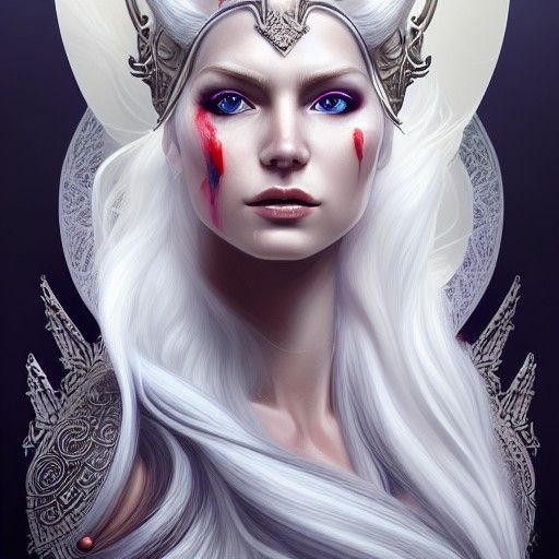Elegant Viking Goddess Digital Painting