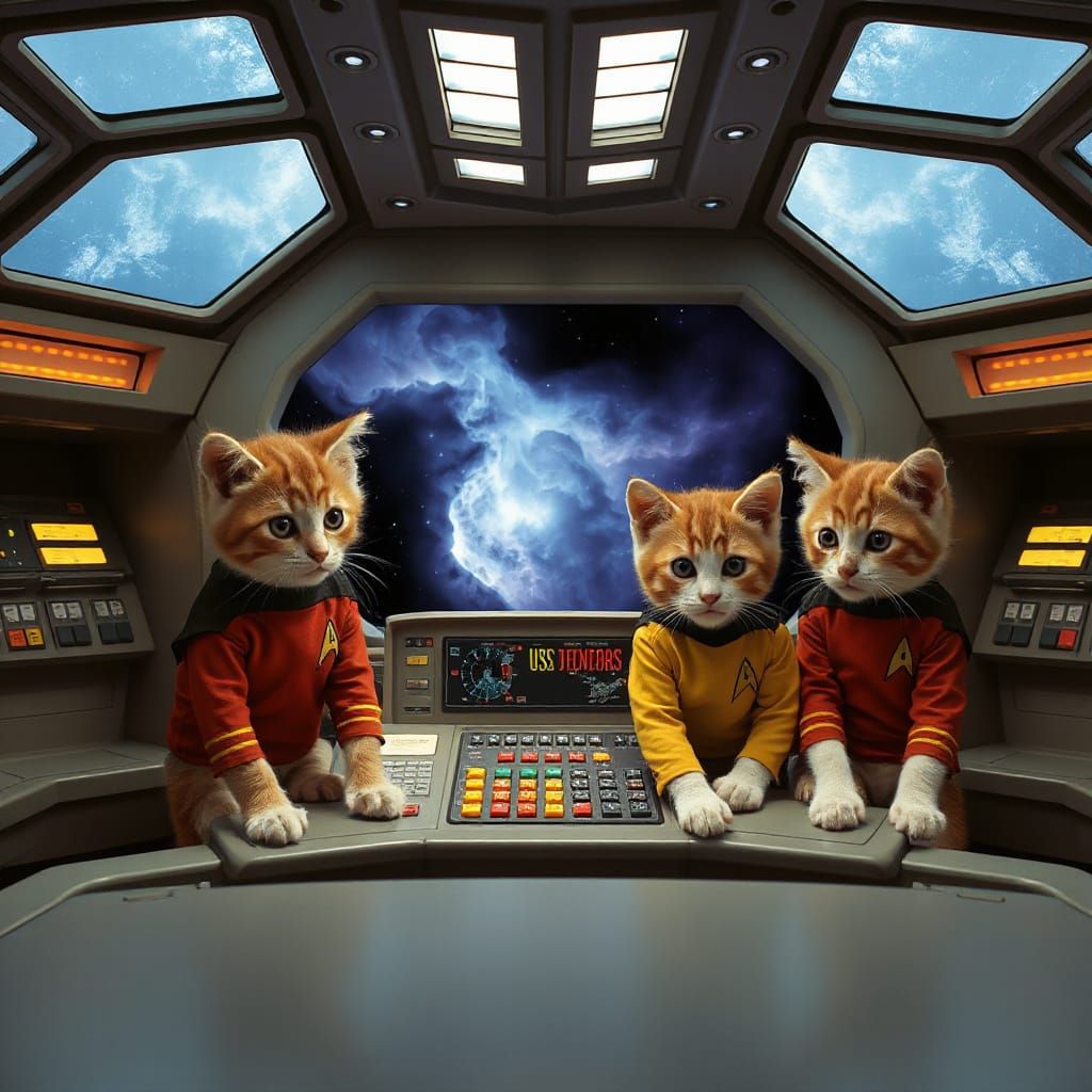 Kittens in Star Trek Uniforms Pilot USS Tenderpaws Through W...