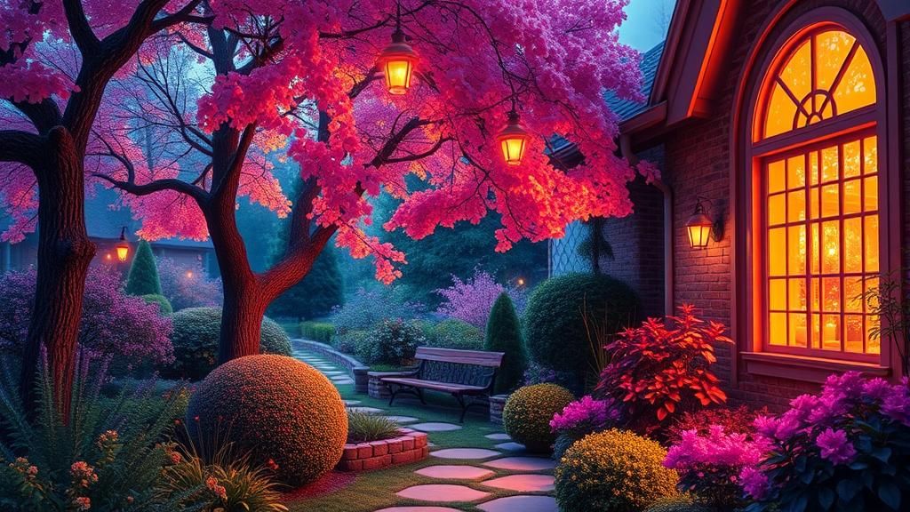 Bioluminescent Garden in Unreal Engine Style