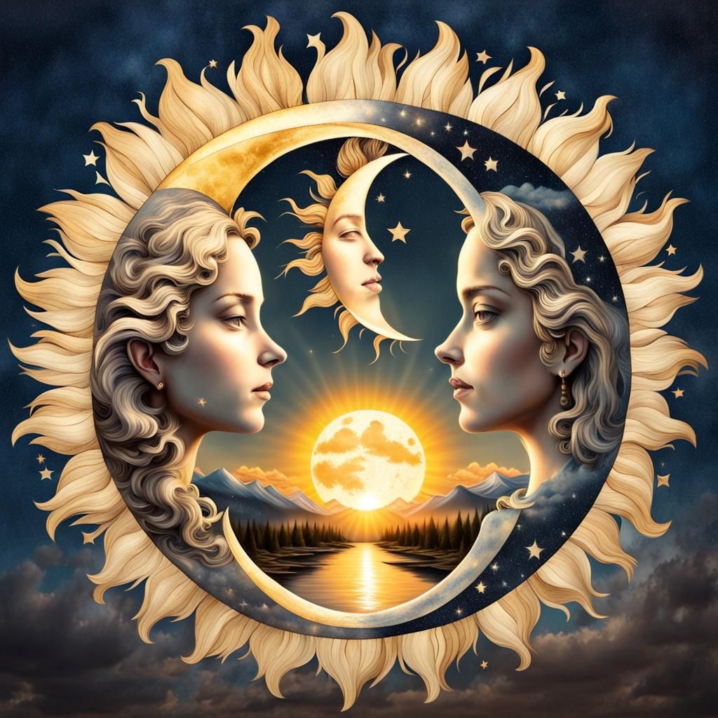 Celestial Triple Exposure Illusion Art Masterpiece