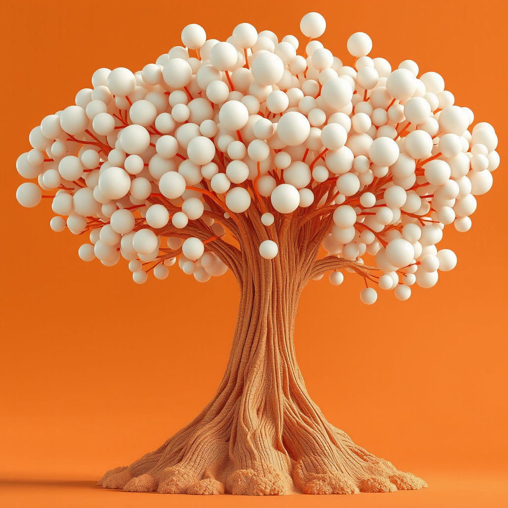 Abstract Bubbly Tree in Matte Painting Style