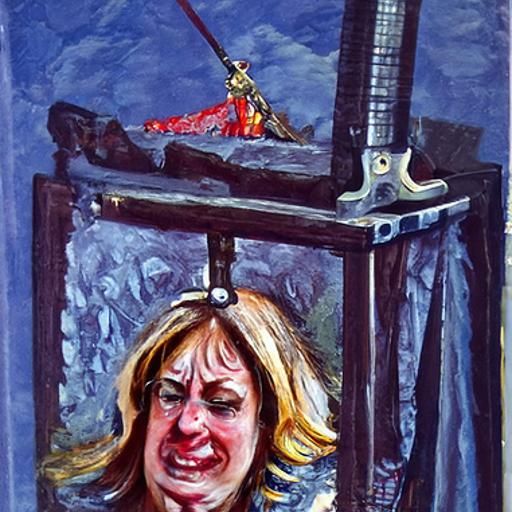 Judith Beheading Holofernes in Cartoon Style