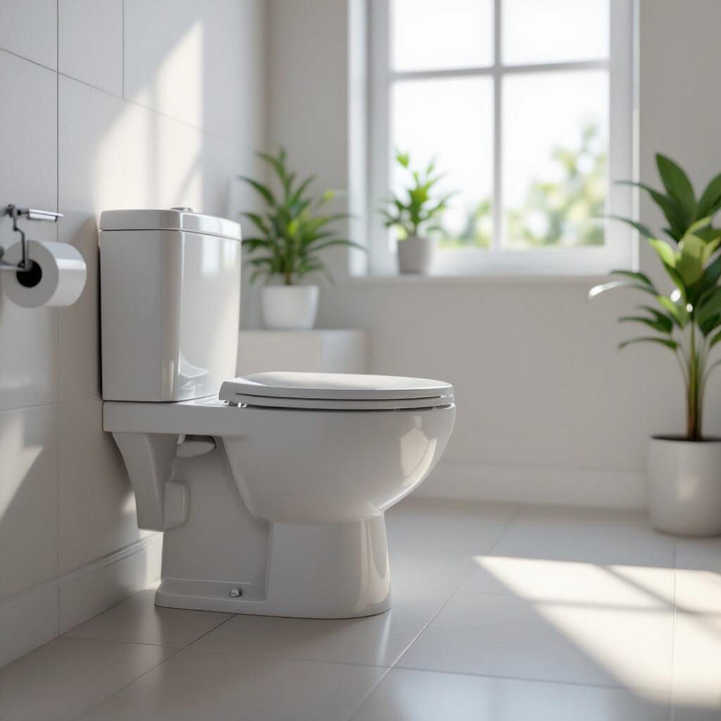 Modern Minimalist Bathroom with Clean Toilet