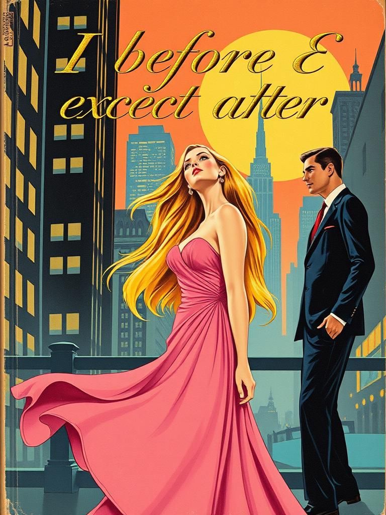 Vintage Romance Novel Cover in 1960s Style