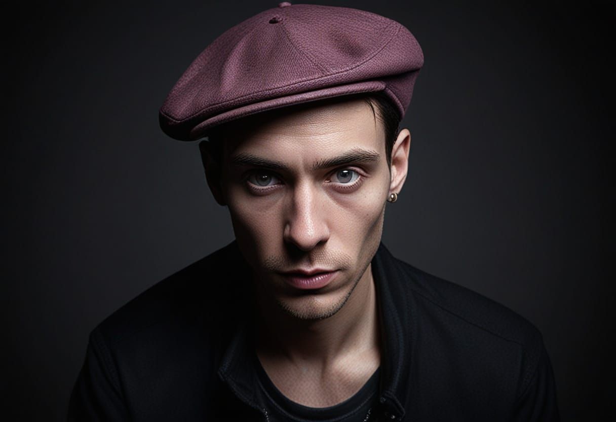 Photorealistic Portrait of a Young Man with Piercing Gaze