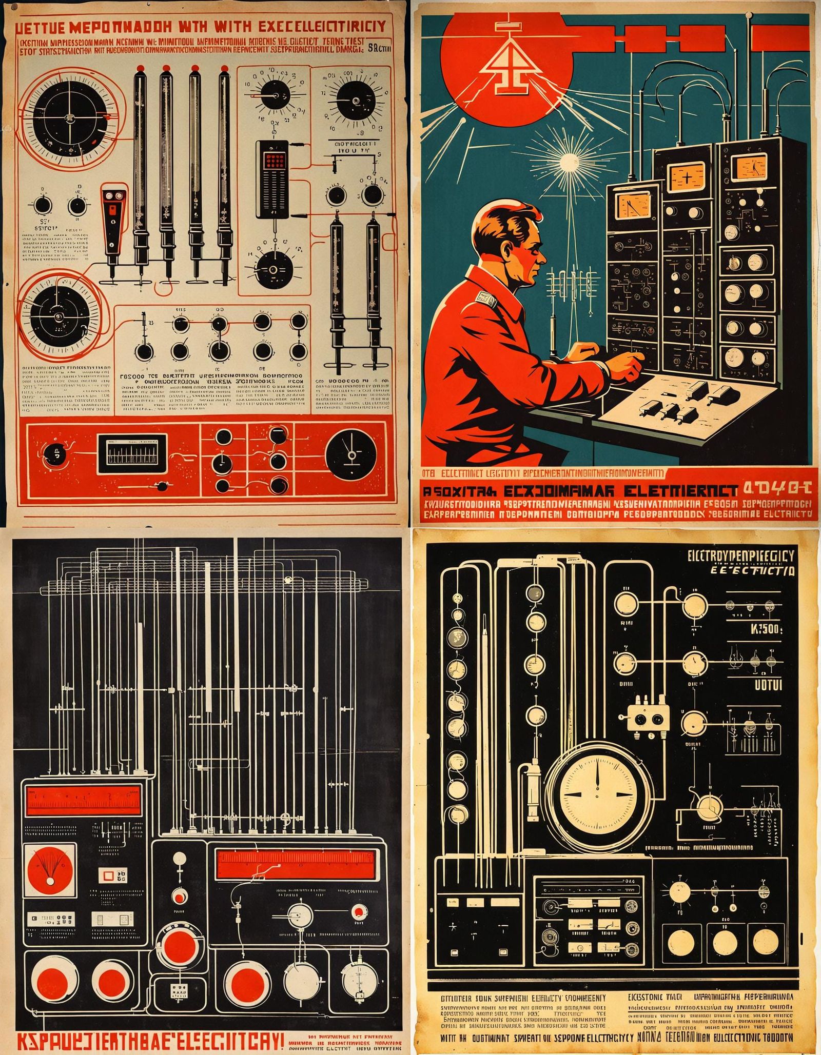 Soviet Propaganda Poster: Electricity Experiments