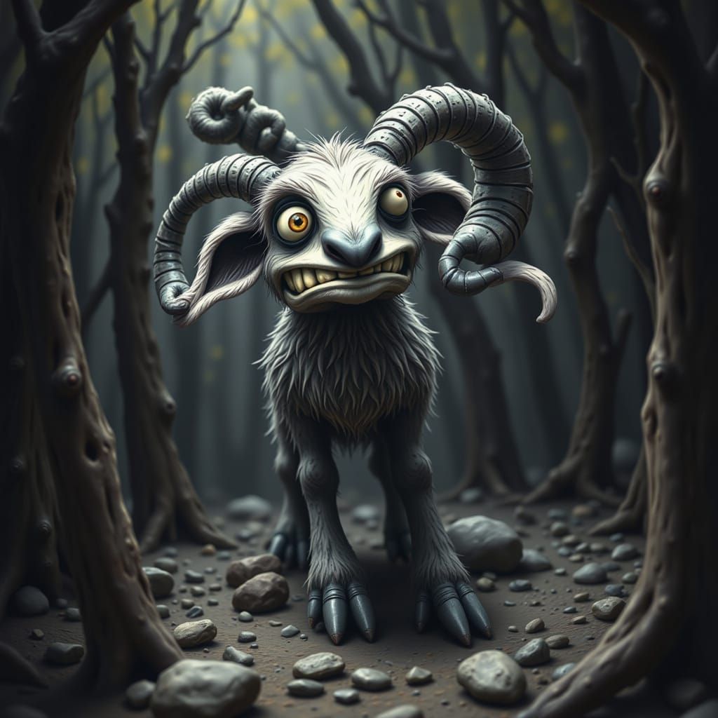 Worried Lamb in Shadows: Claymation Style