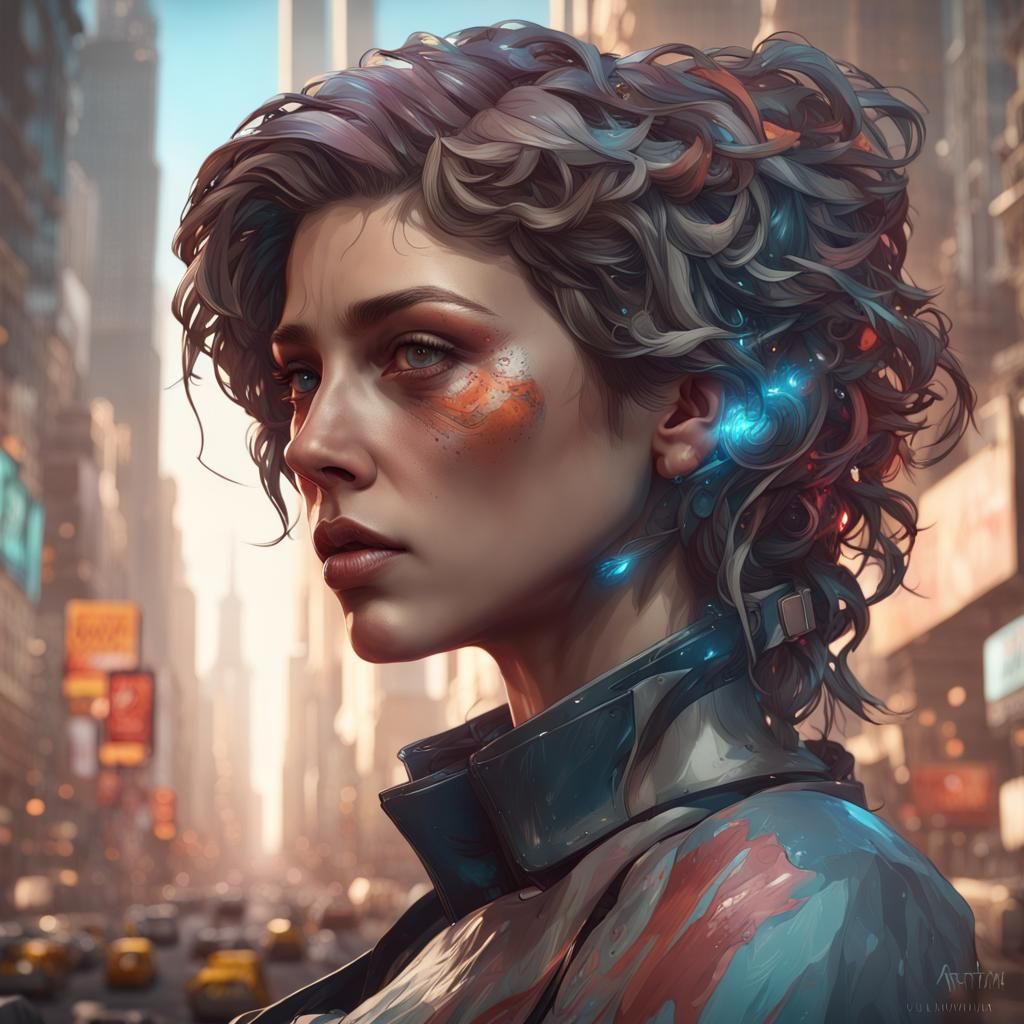 Dystopian Ouroboros Portrait in Hyperdetailed Digital Art