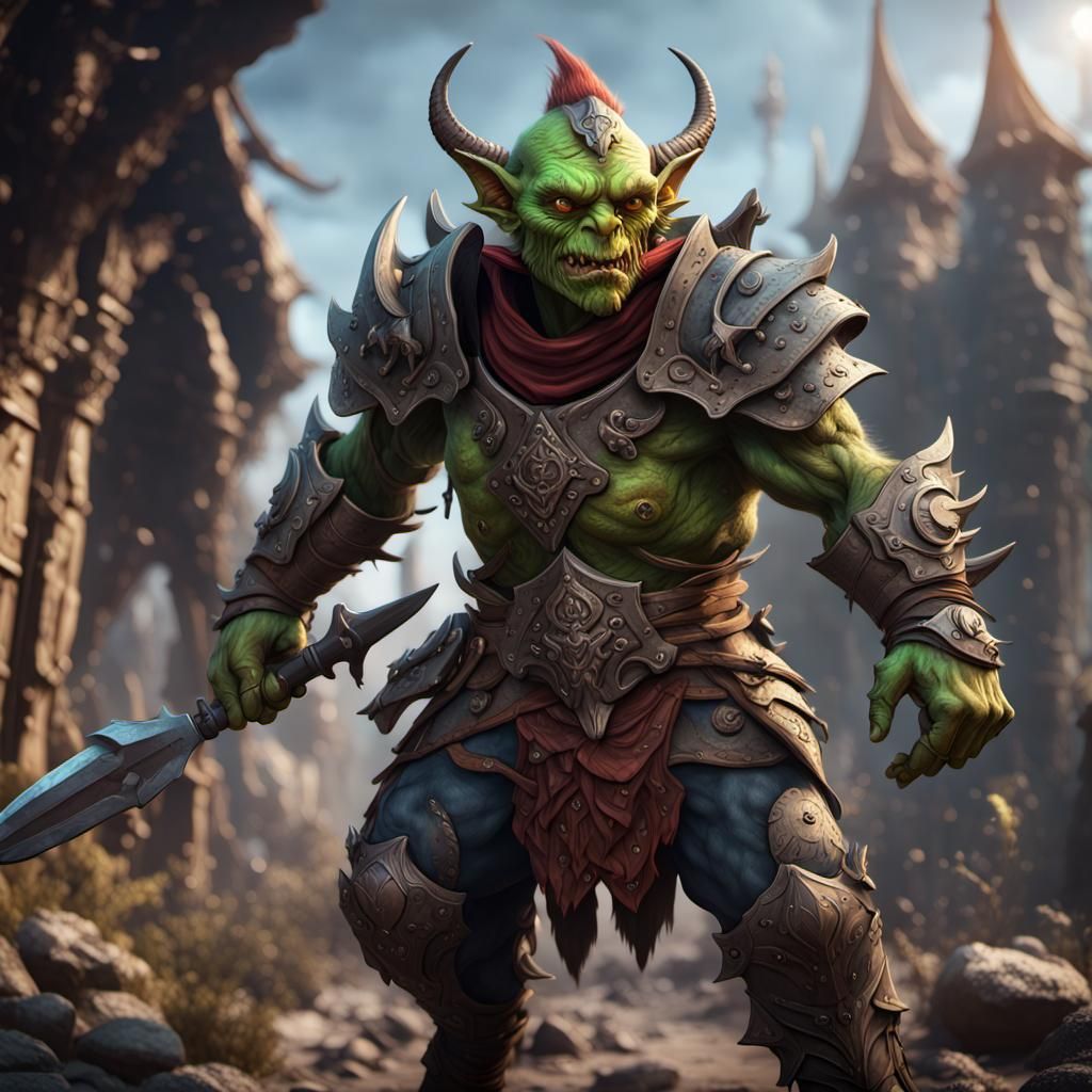 Detailed Goblin Fighter Concept Art