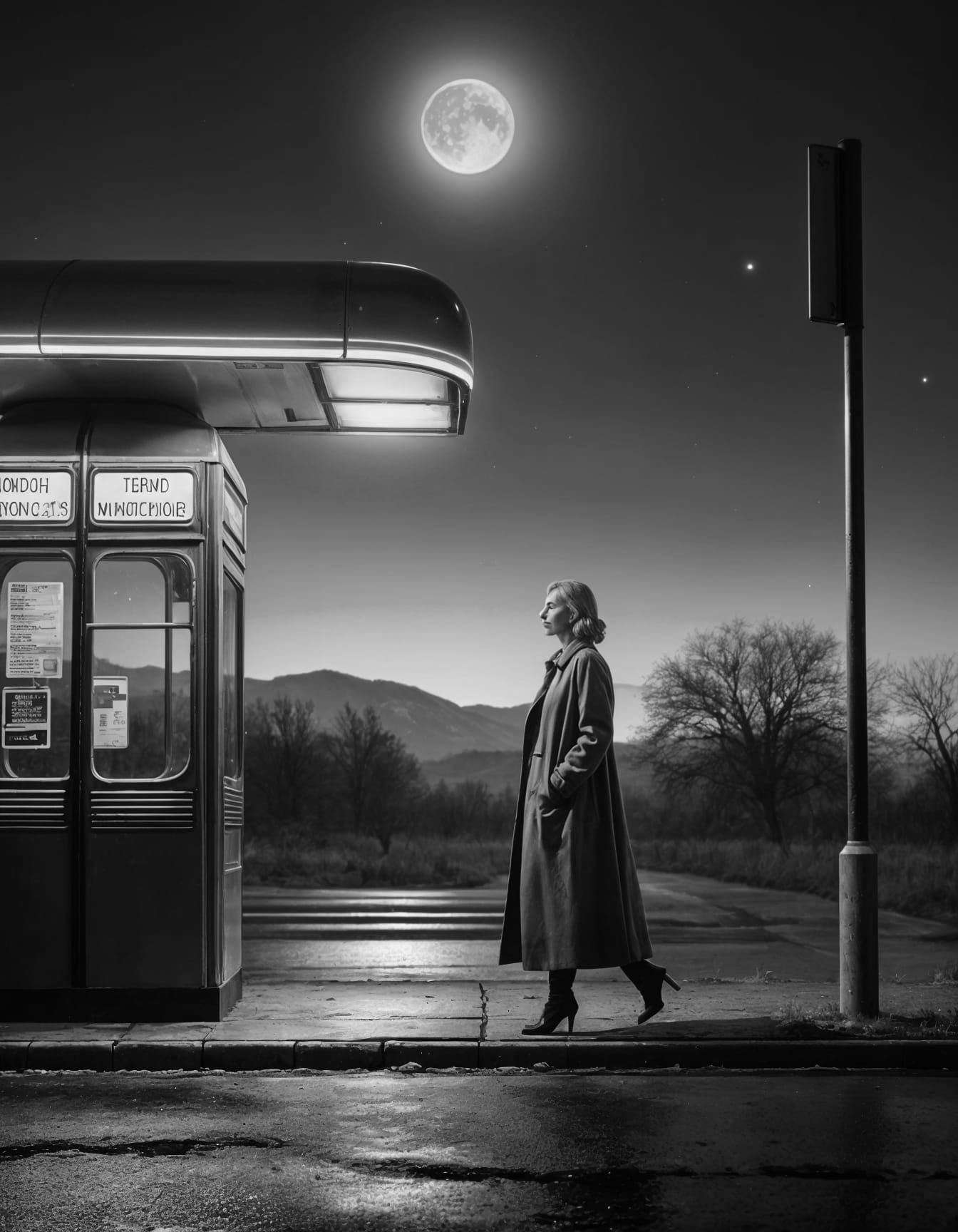Ethereal Woman in Abandoned Landscape