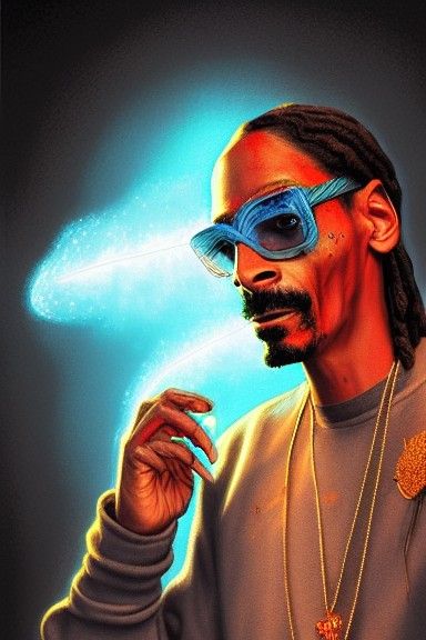 Zombie Snoop Dogg Holographic Astral Illustration