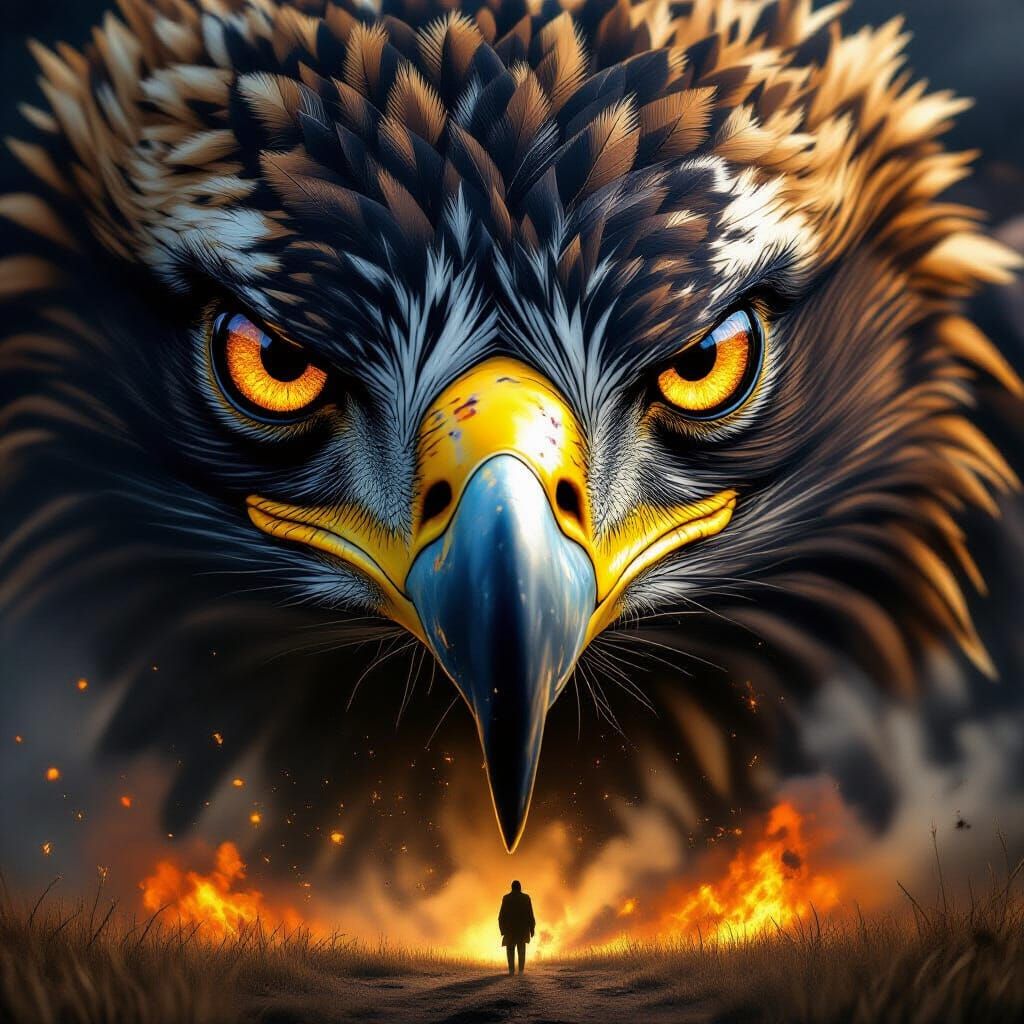 Intense Golden Eagle Eye: Molten Gold Iris, Primal Retributi...